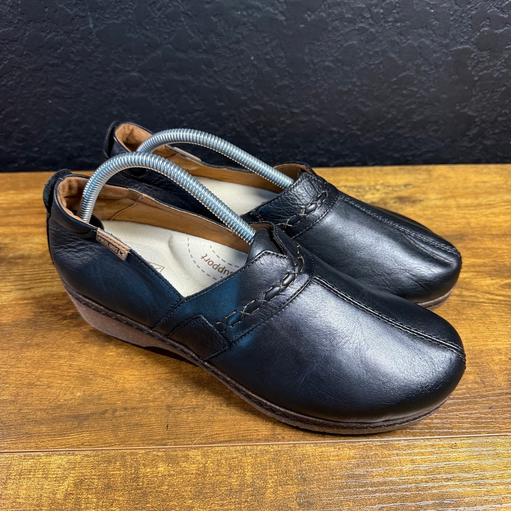 Pikolinos Granada W0W-3590 Black Leather Loafer Womens Size 41